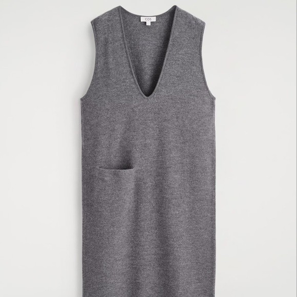 COS Boiled Wool Midi Dress in Gray Melange, Size S - Picture 6 of 7